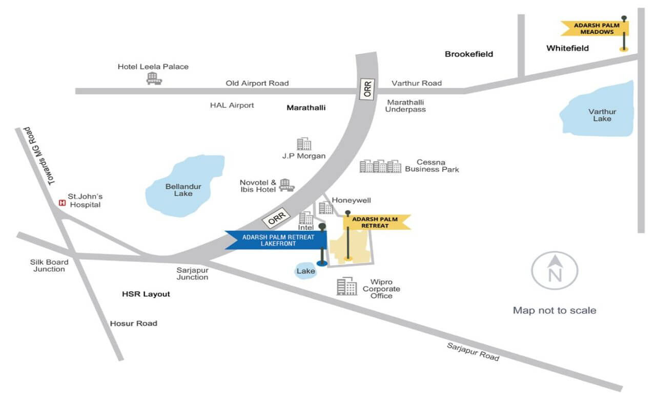 Adarsh Lakefront Outer Ring Road Location Map Adarsh Lakefront Outer Ring Road Location Map
